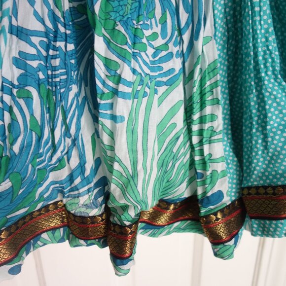 SOFT SURROUNDINGS Coral Reef Crinkle Panel Maxi Skirt – PS - Picture 3 of 6